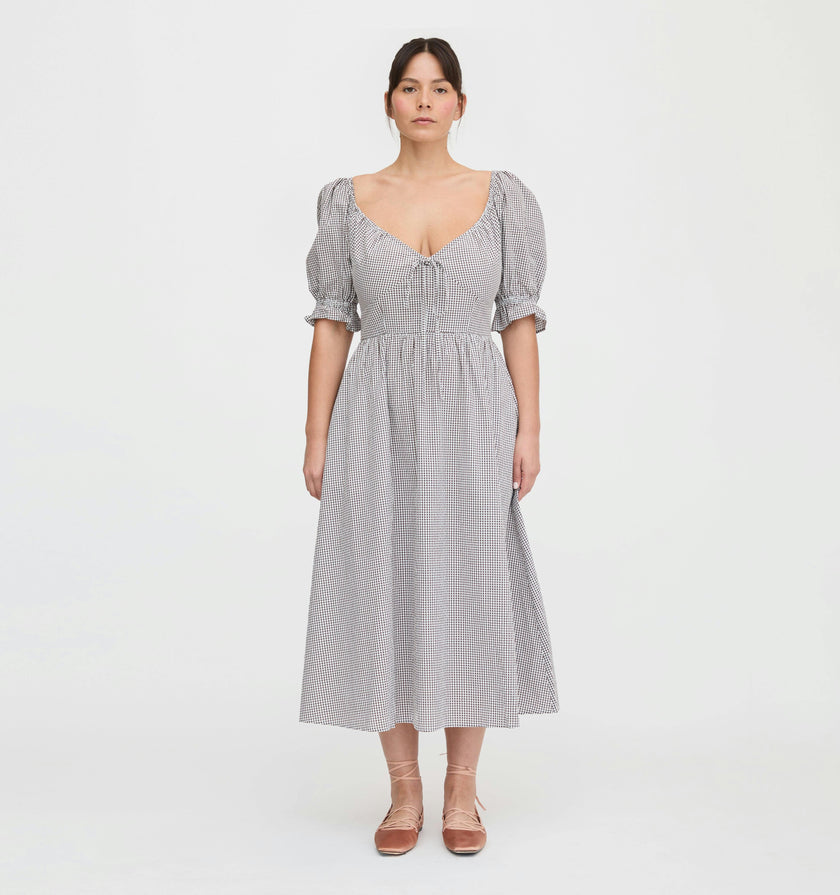 The Ophelia Dress - Chocolate Gingham