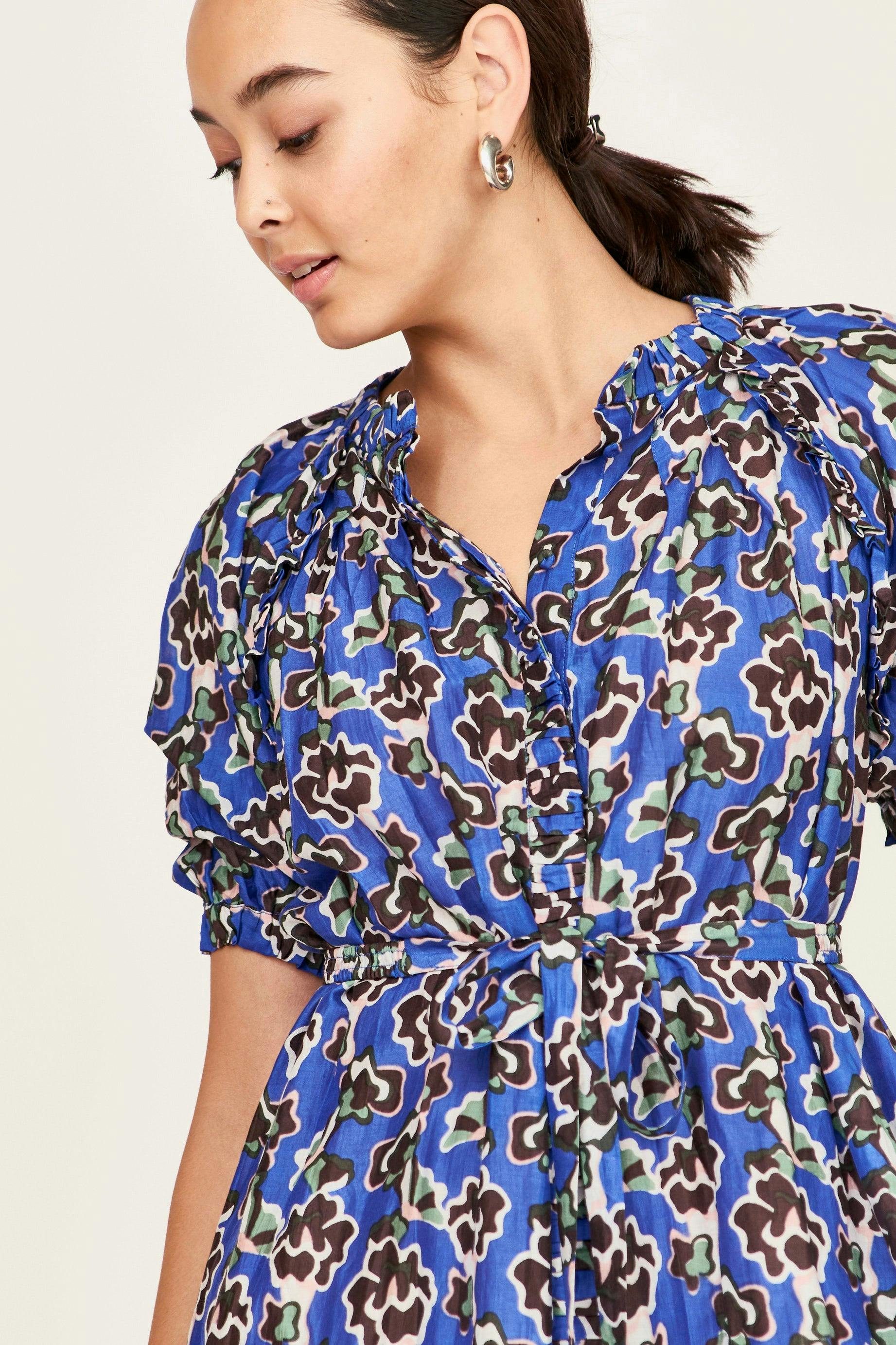 Somerset Dress in Lapis Wildflower