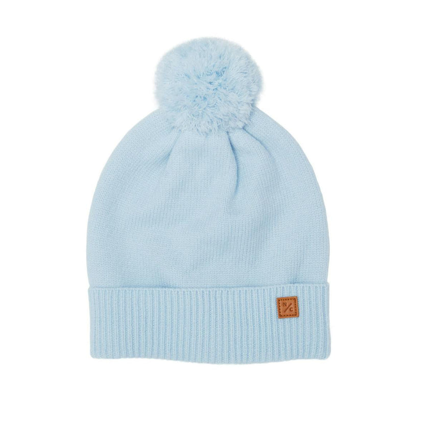 Kids Knit Winter Hat with Knit Pom