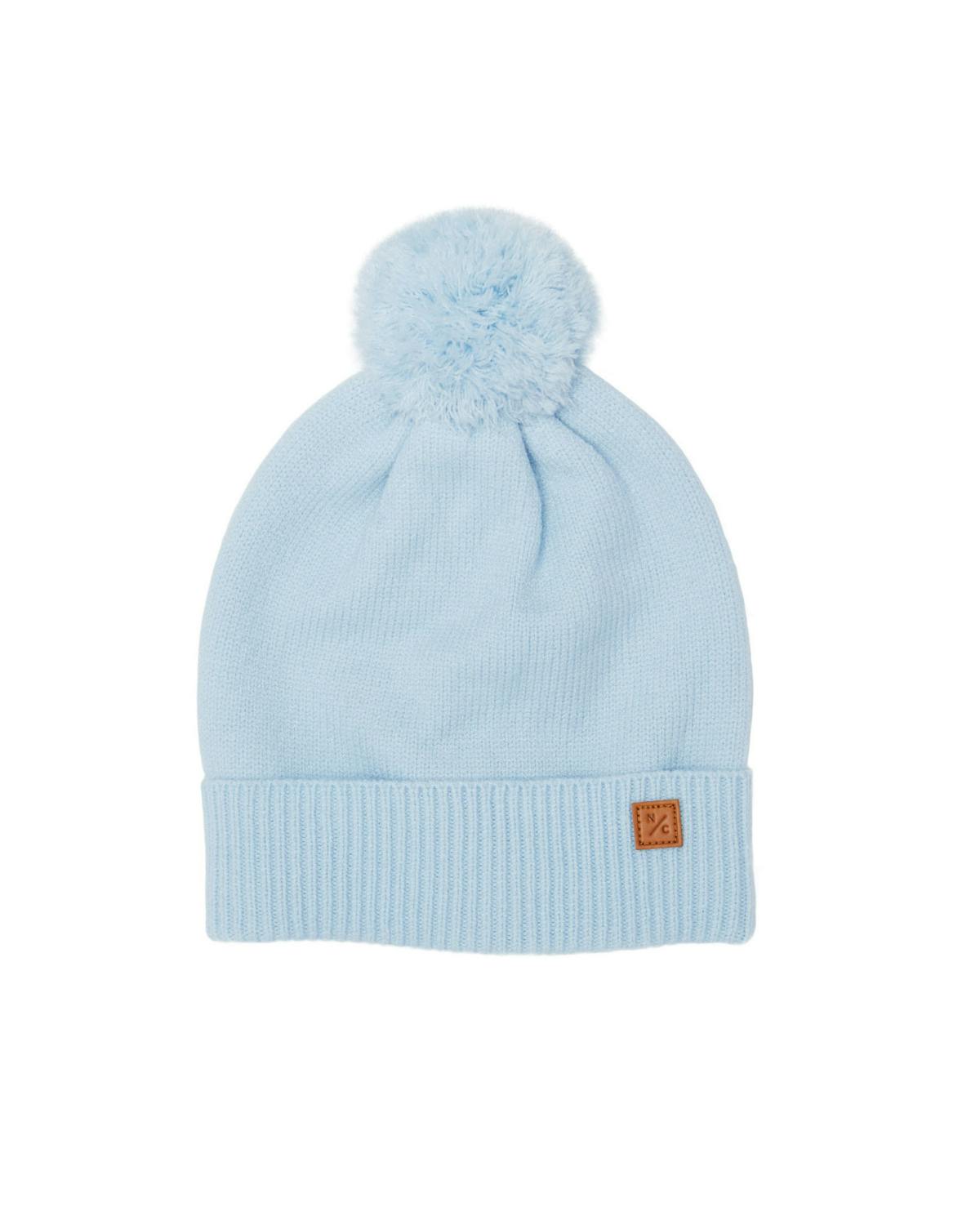 Kids Knit Winter Hat with Knit Pom