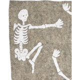 Hand Felted Wool Halloween Skeleton Table Runner - 16x72" Arcadia Home