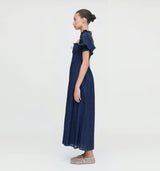 The Scarlett Nap Dress - Navy Sheer Plaid