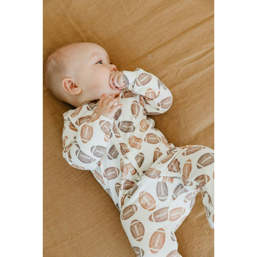 Blitz Print 2-Way Zip-Up Footie, Brown