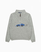 Sebastian Car Half Zip sweater in Gray Marl
