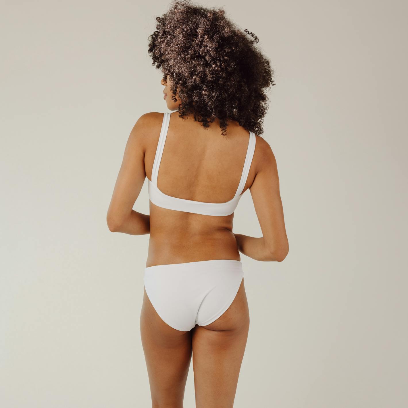 Women's White Low Waisted Bikini Bottom