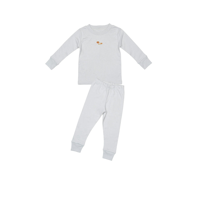 Pima Embroidered Pajama Set in Rocking Horse