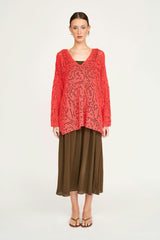 Madrid Hand Crochet Tunic in Chili