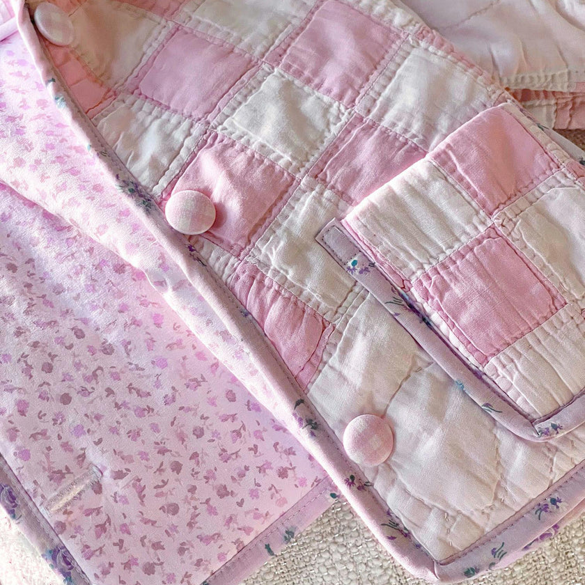 2T Vintage Quilt Jacket - Pink Ditsy Florals