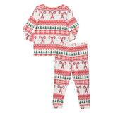 Kids Bamboo PJ Set - Candy Cane Fair Isle