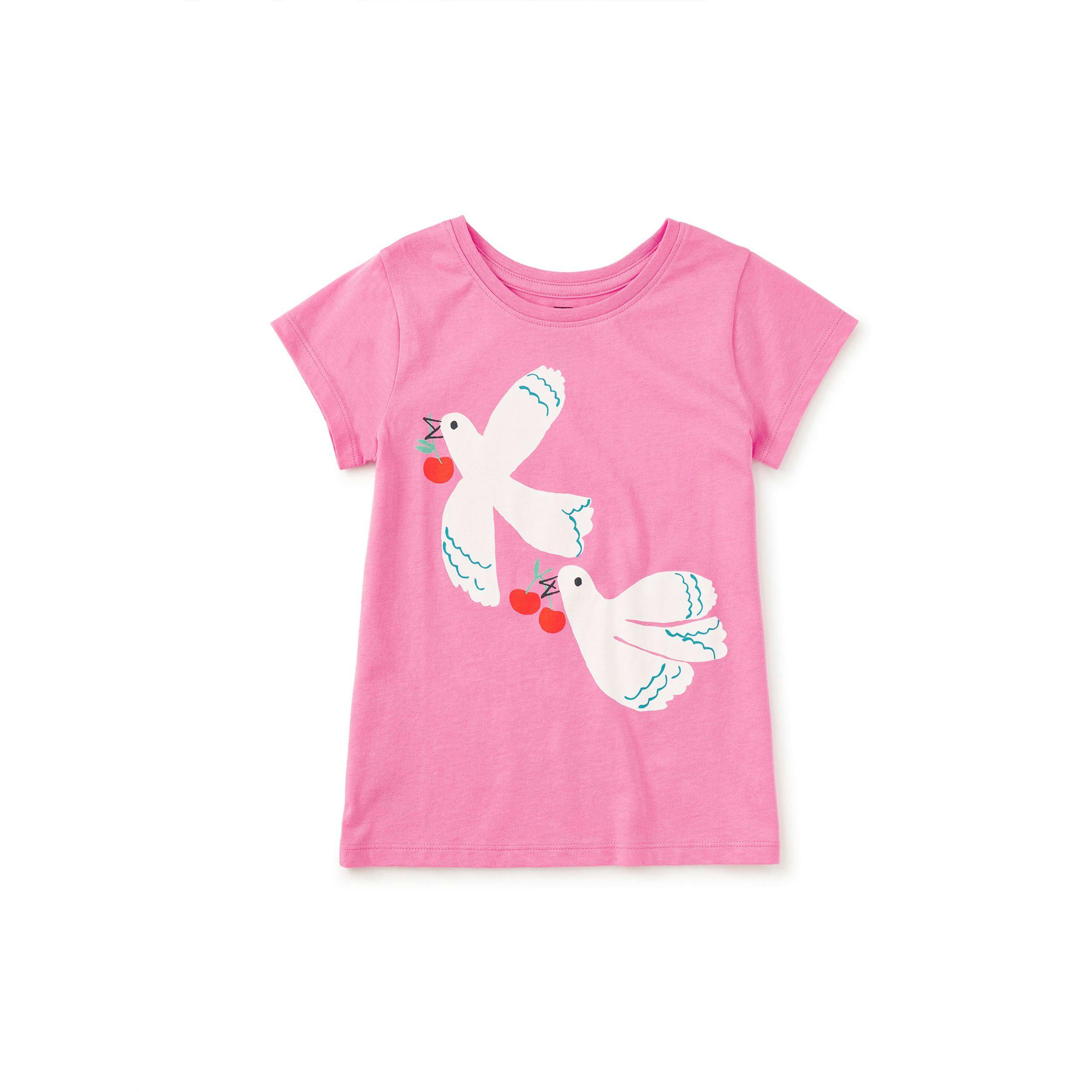 Cherry Wings Graphic Tee, Perennial Pink