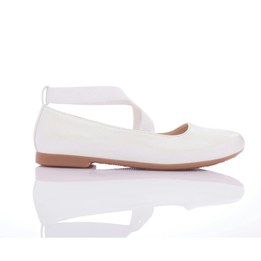 White Satin Ballerina Flats