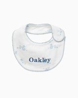Baby Bib in Pale Blue Bunny