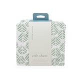 Cotton Muslin Crib Sheet - Leaf Motif