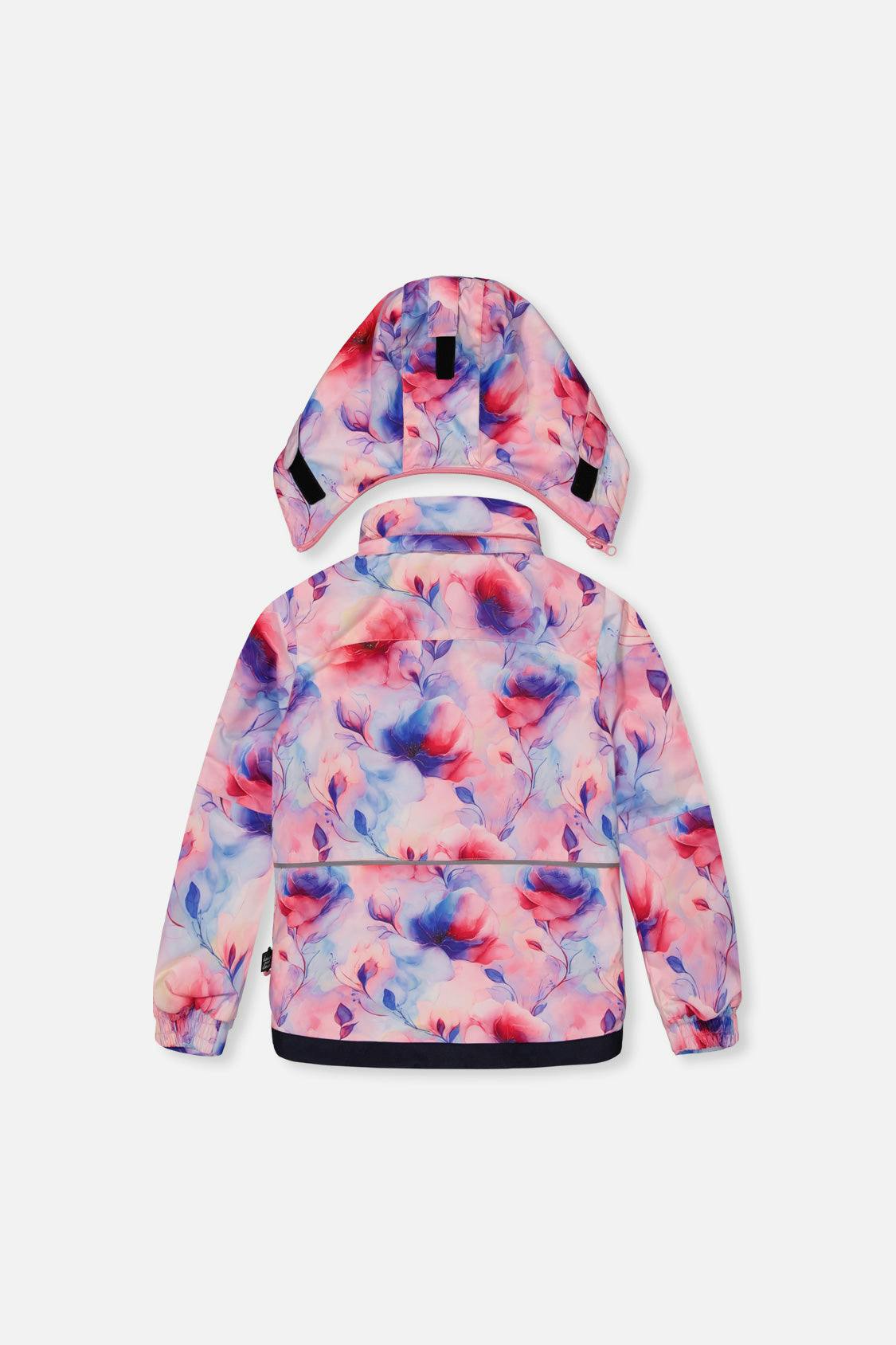Two Piece Play Snowsuit Mauve Watercolor Floral Print With Navy Pants