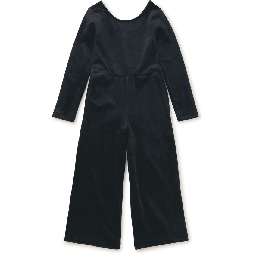 Just for Kicks Velour Jumpsuit, Black