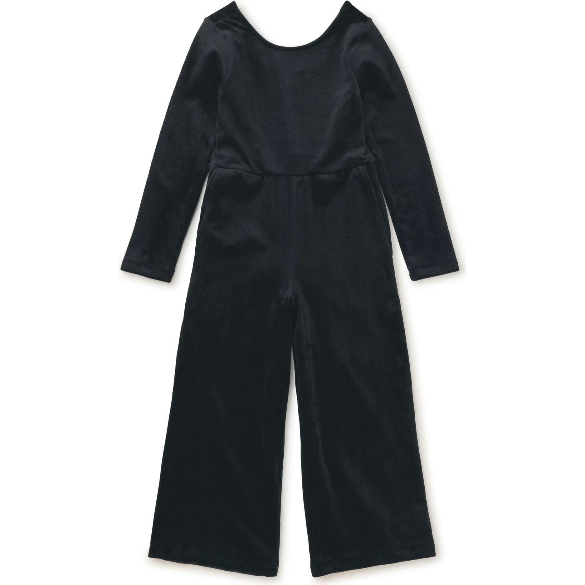 Just for Kicks Velour Jumpsuit, Black