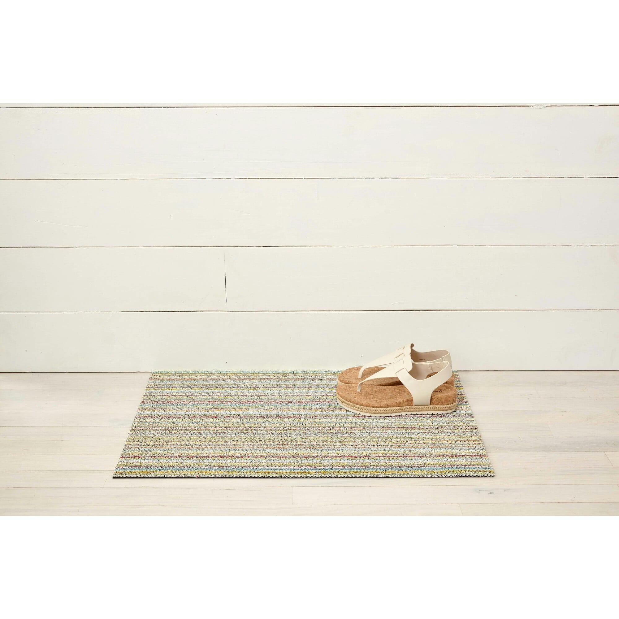 Skinny Stripe Shag Floor Mat, Multi