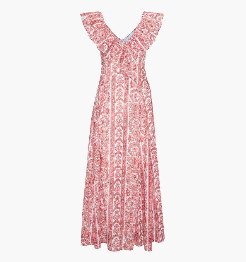 The Milani Dress - Coral Corsica Paisley