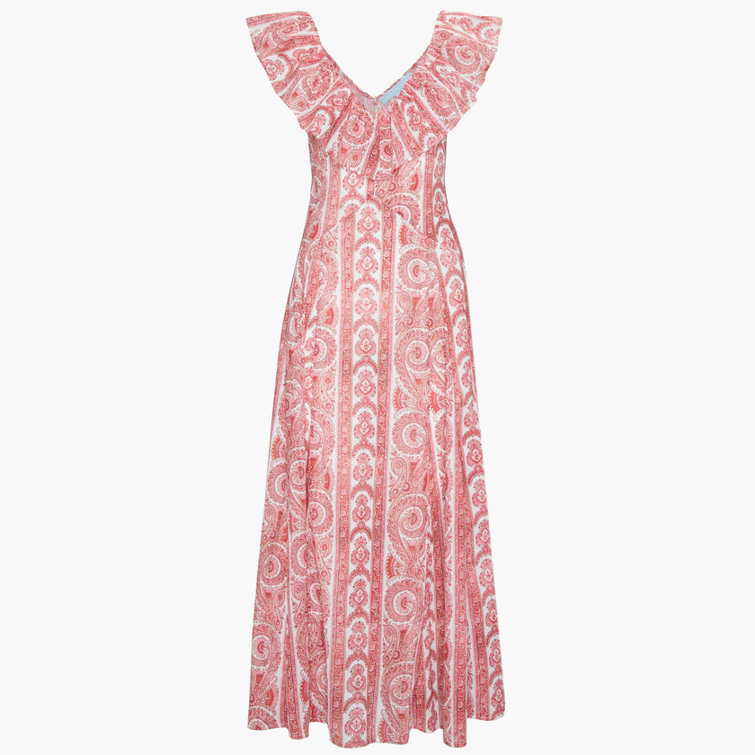 The Milani Dress - Coral Corsica Paisley