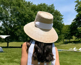 Wildflower Sun Hat - Ivory Wide & Short Grosgrain Ribbon