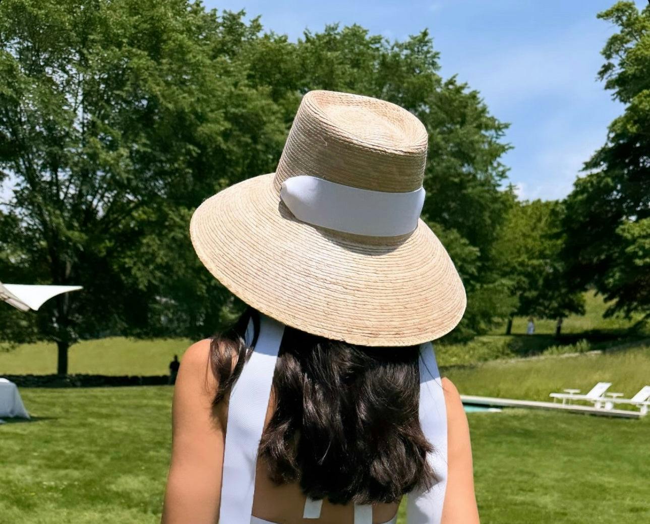 Wildflower Sun Hat - Ivory Wide & Short Grosgrain Ribbon