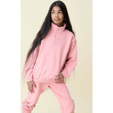 Relaxed Cotton Zip Collar Sweatshirt