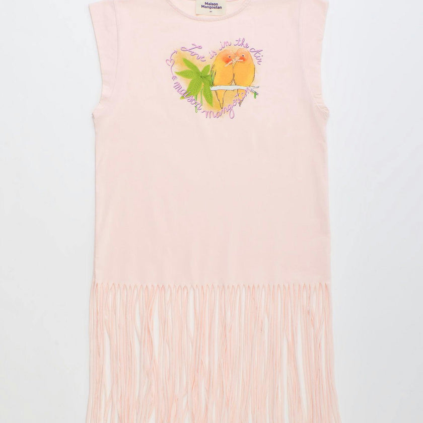 BIRDS DRESS BLUSH