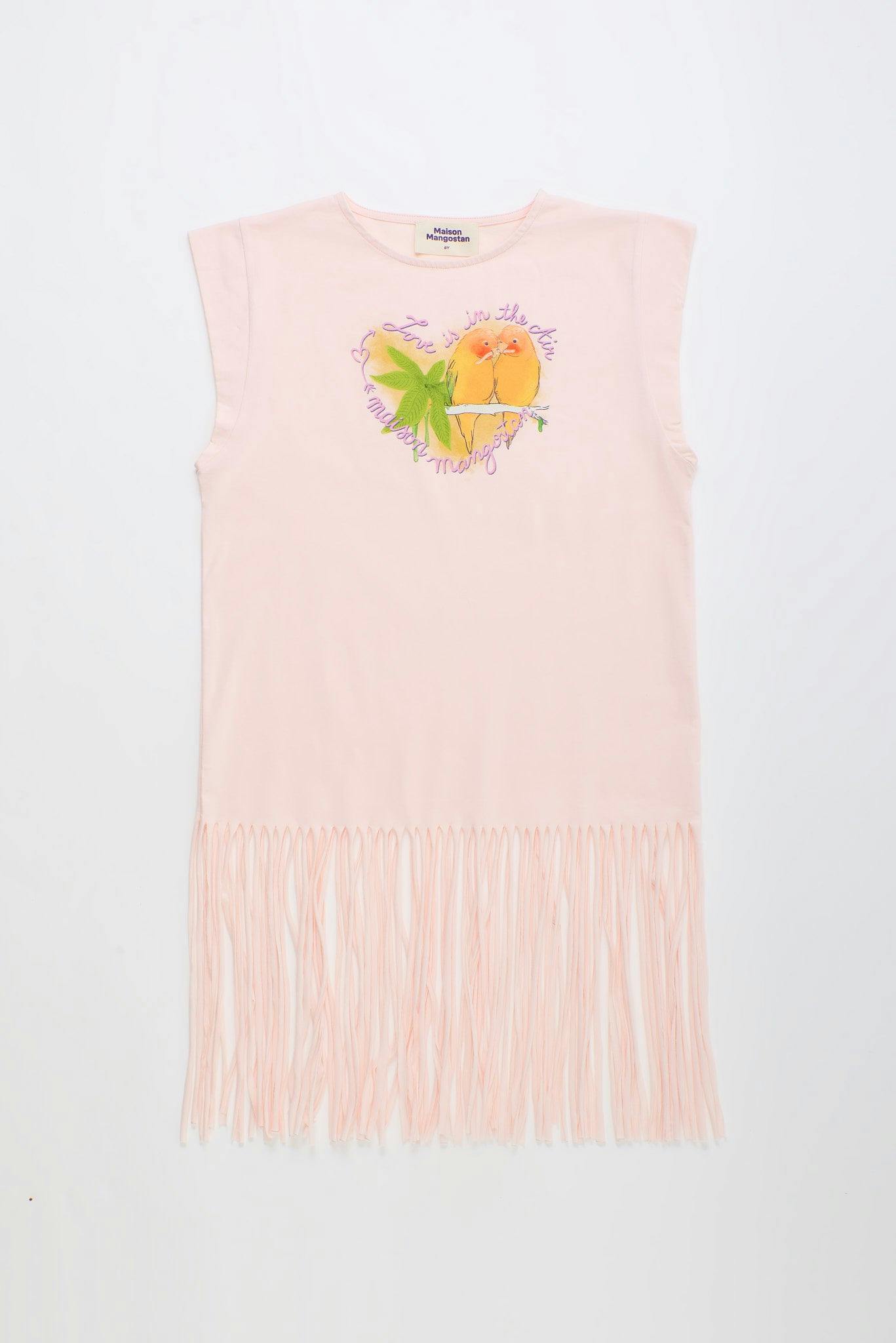 BIRDS DRESS BLUSH