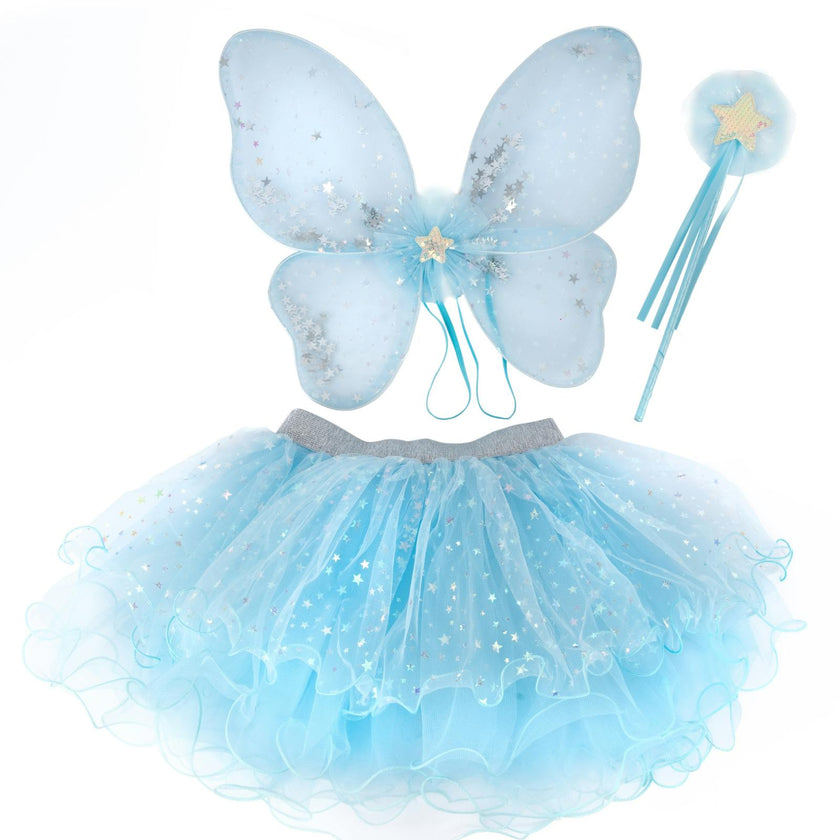 Iridescent Celestrial Fairy Wings, Tutu, Wand