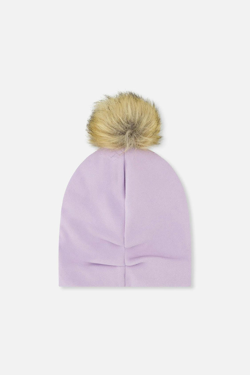 Jersey Hat With Pompom Lavender