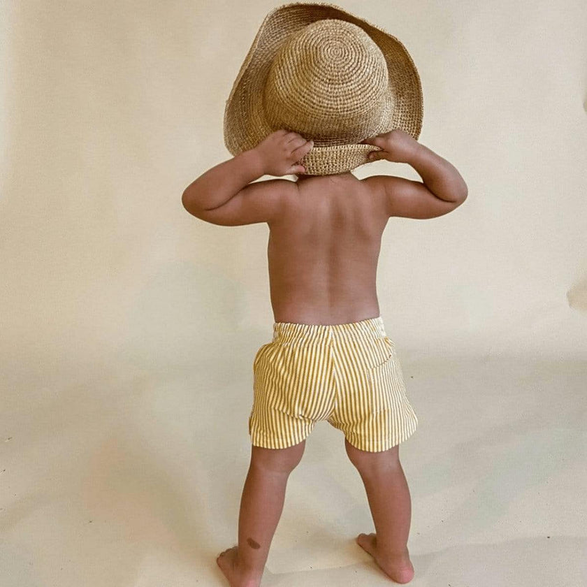 Canary Stripe Mini Boardshort