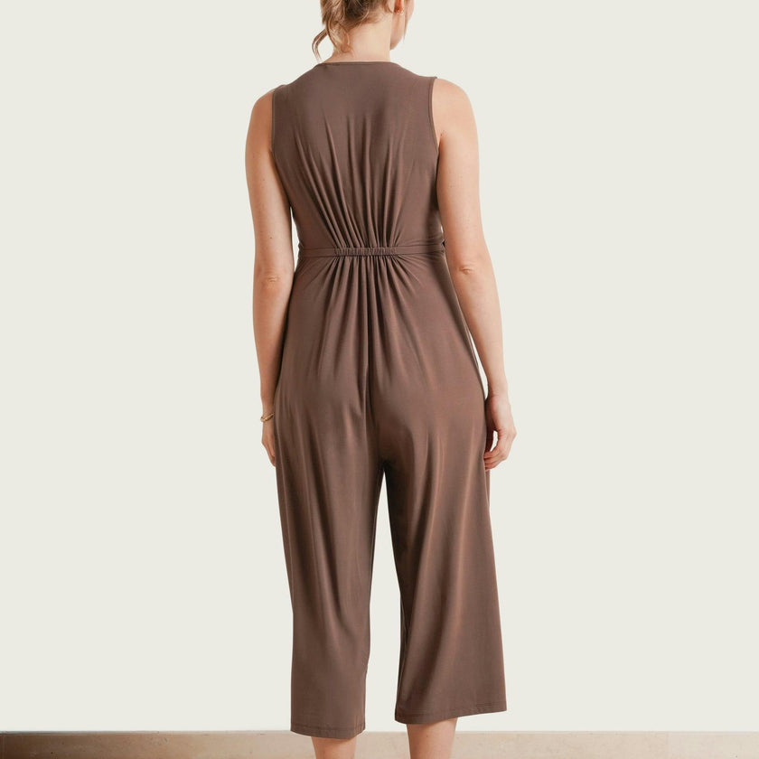 Women's Maternity Francesca Sleeveless Wrap-Tie Jumpsuit