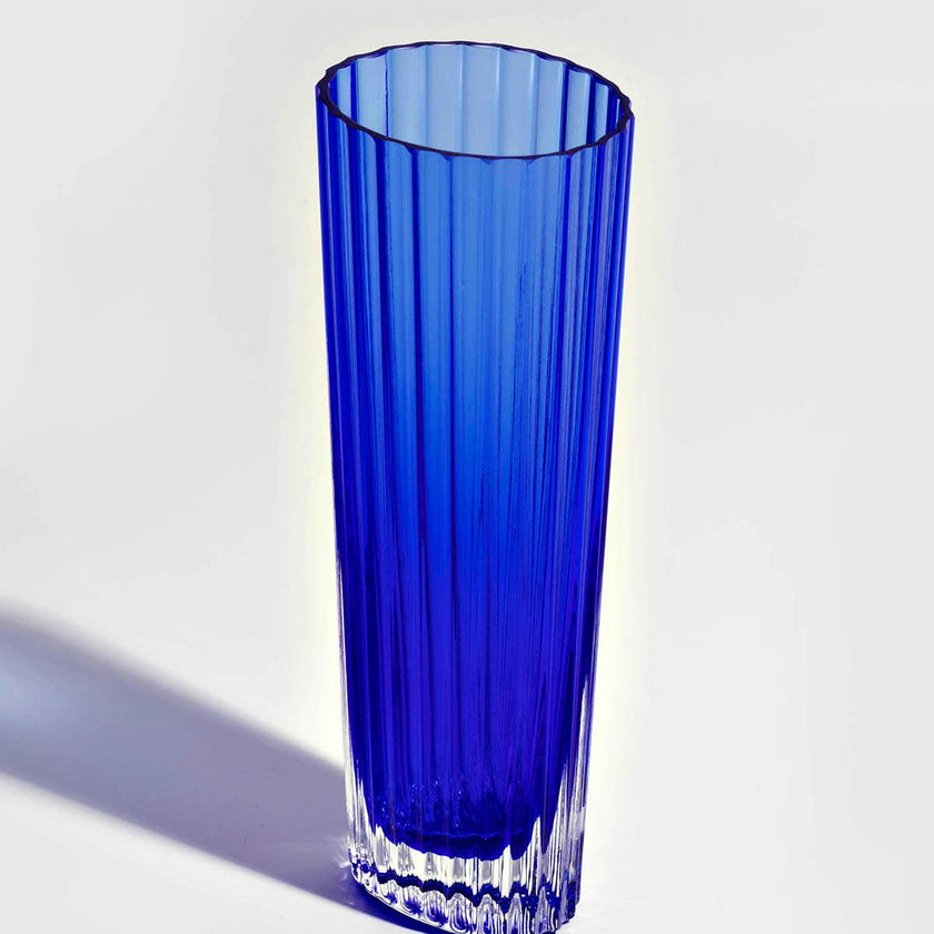 Champagne Glasses NASTRI Set of 6  Blue 7.5 oz, H 6.5"