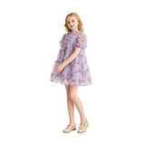 Lavender Garden Ruffle Occasion Dress