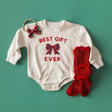 Best Gift Ever Patch Christmas Long Sleeve Romper