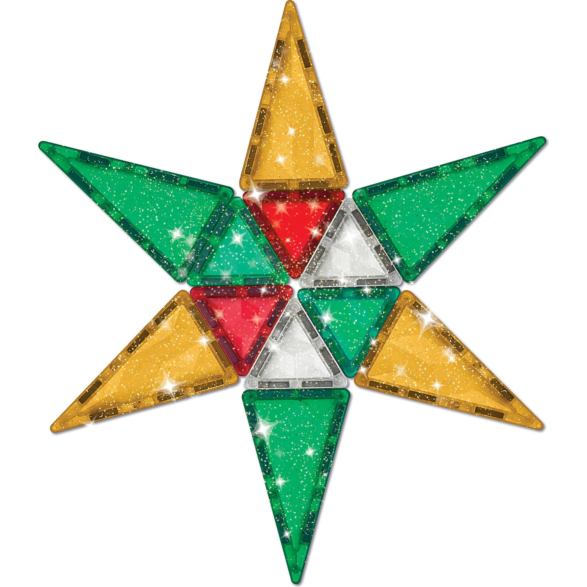 Crayola Holiday Glitter Mini PIP Magnetic Tiles 27-Piece