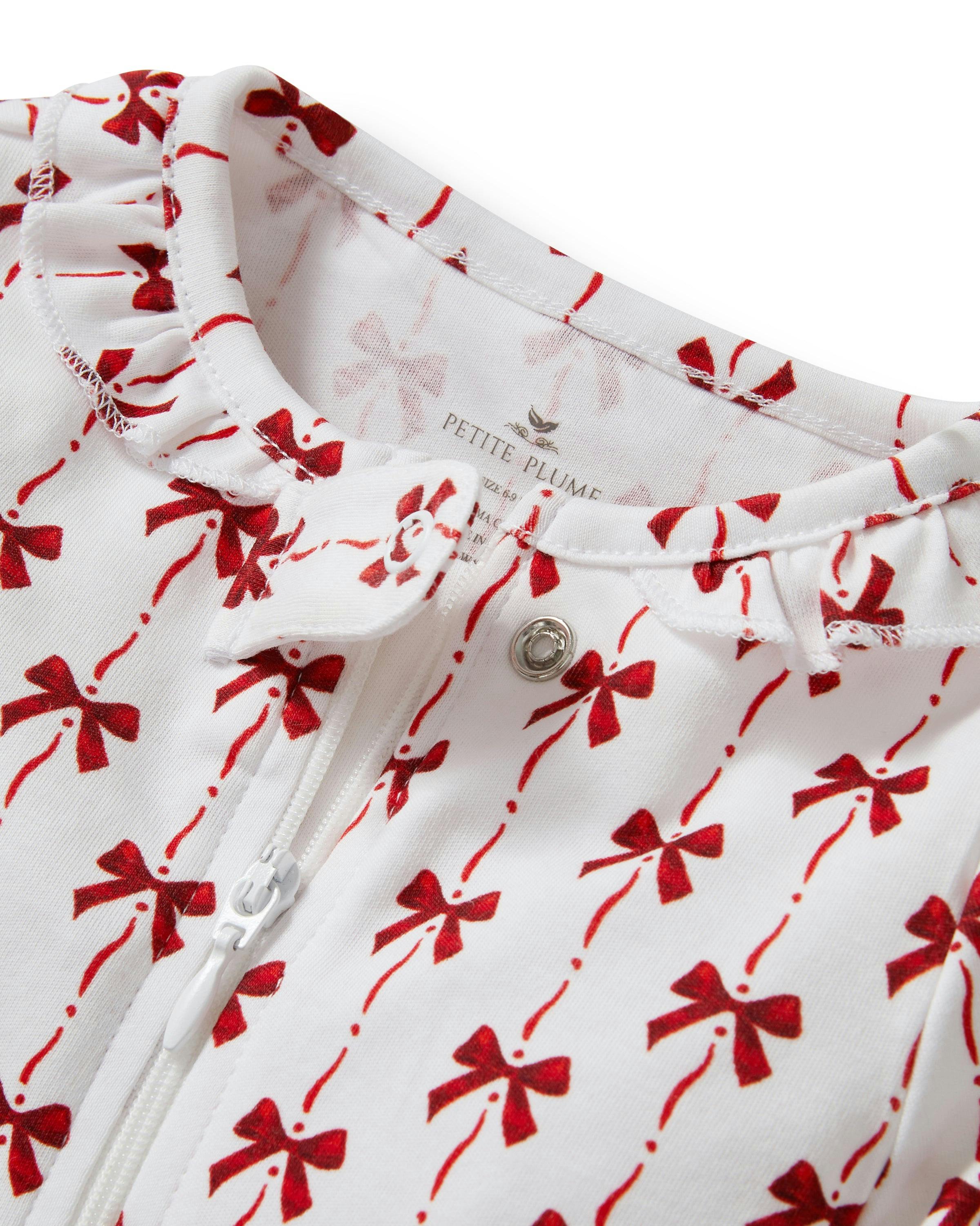 Baby's Pima Ruffle Collar Romper in Blissful Bows