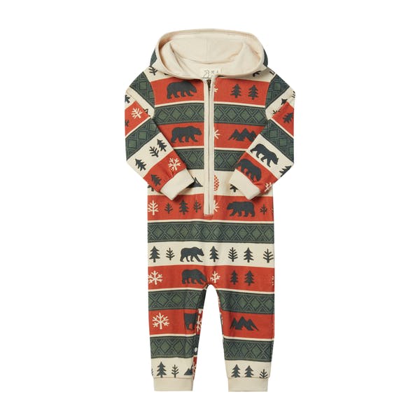 STEFANO Festive Print Hooded Romper