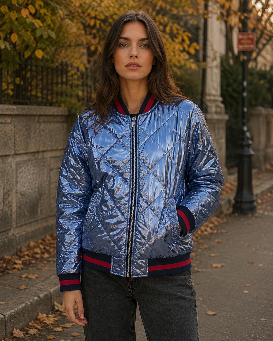 Women's Metallic Bomber Jackets