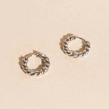 Rope Chunky Rounded Huggie Hoop Earrings