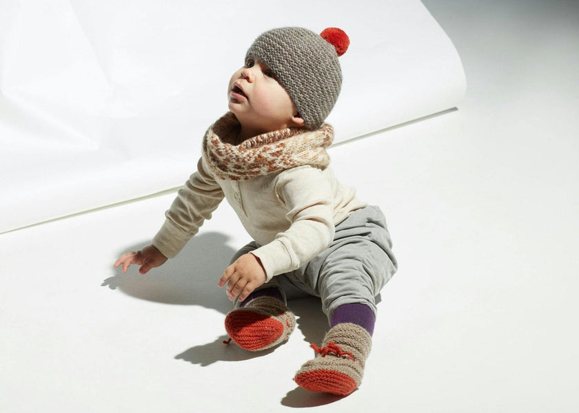Hand-Knit Baby Tie Booties