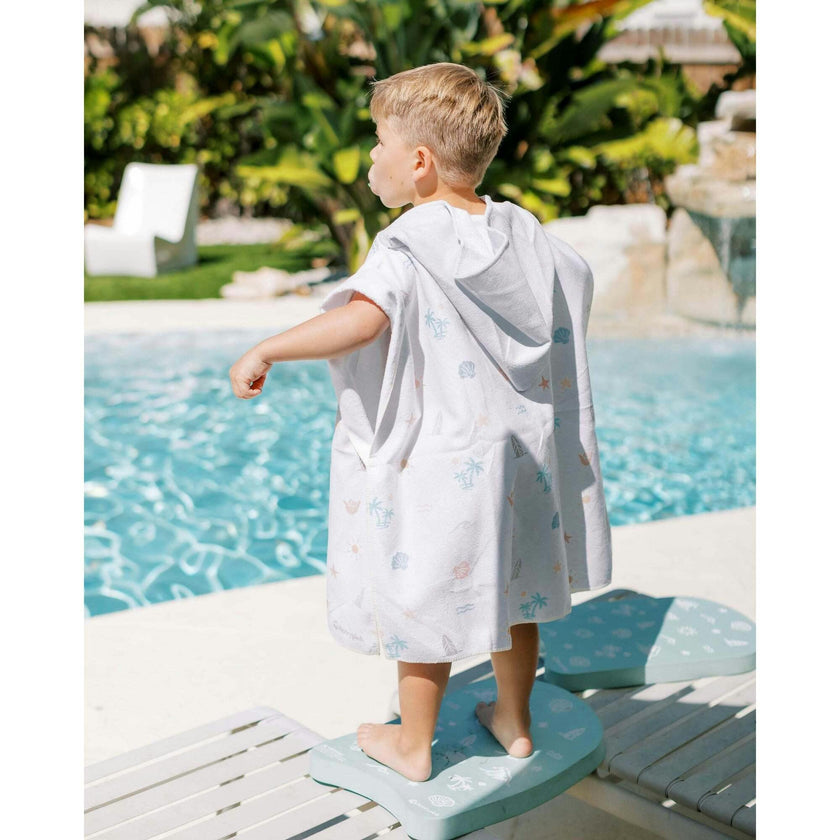 Kids Hooded Beach Poncho - Quick Dry Pool & Swim Towel