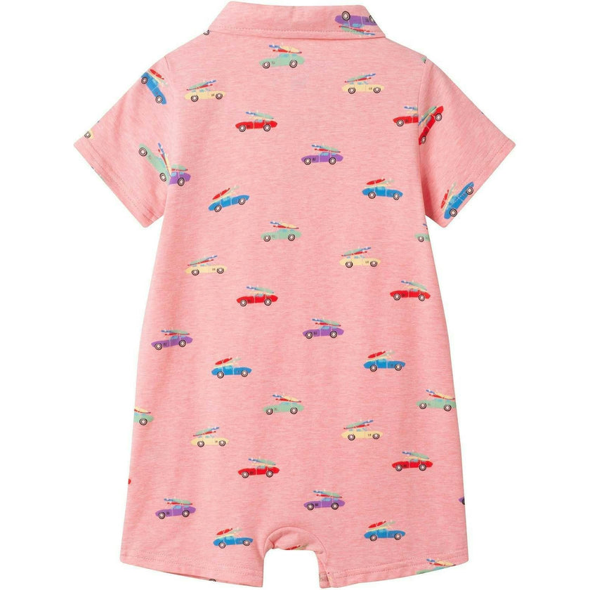Infant Boys Polo Romper | Coral Cars