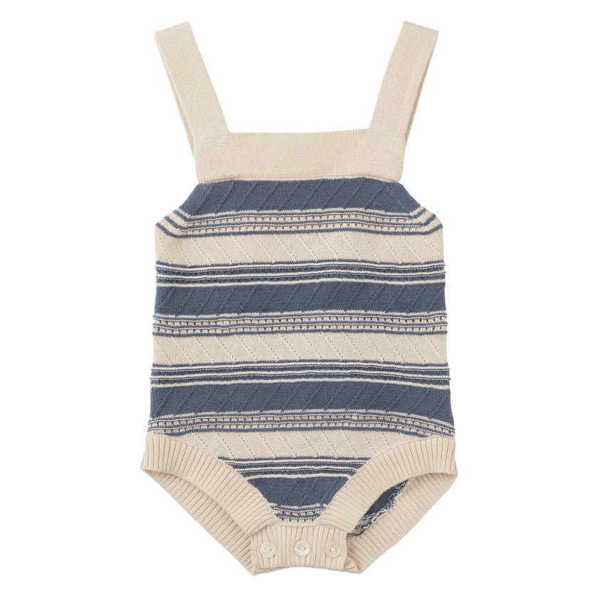 Striped Textured Knit Onesie