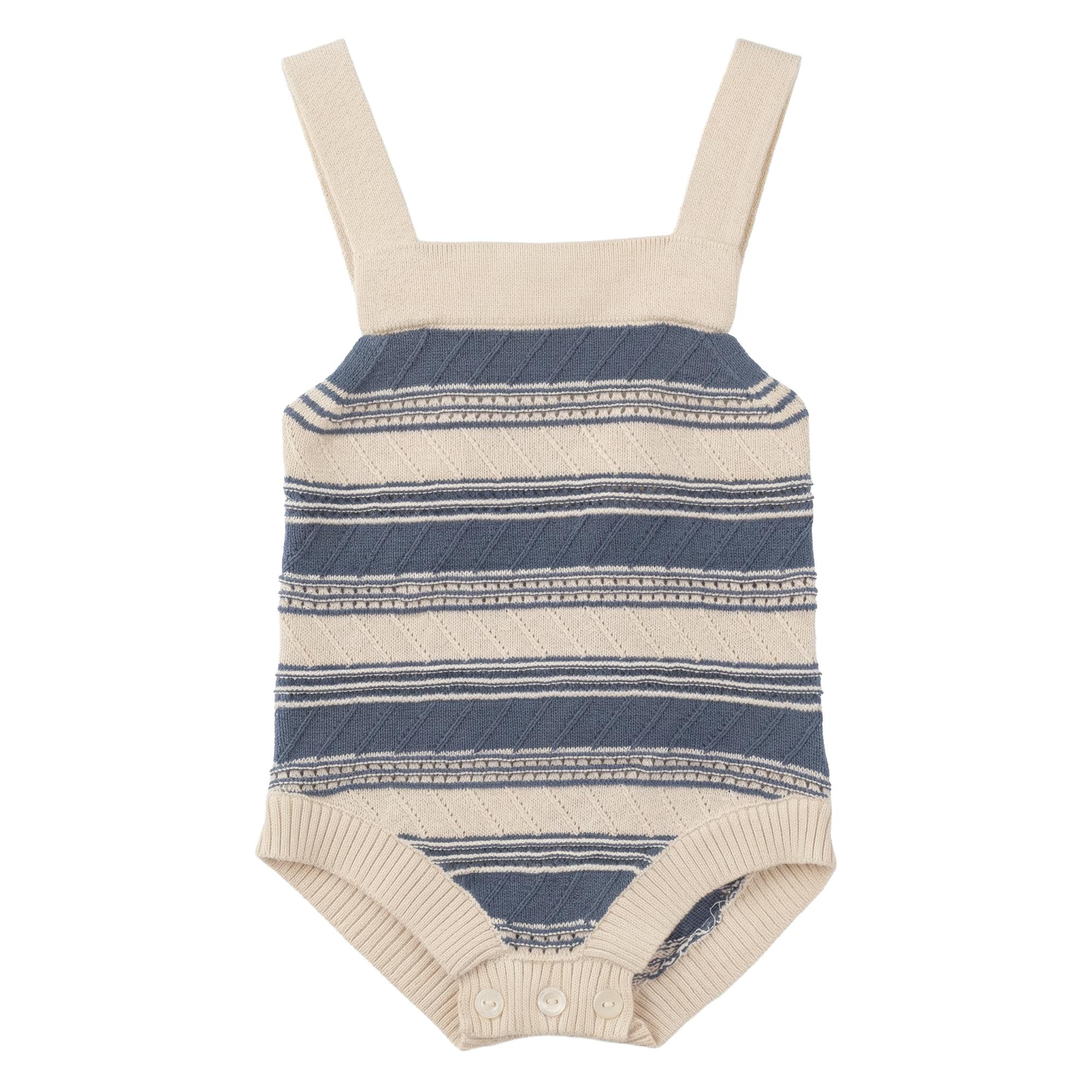 Striped Textured Knit Onesie