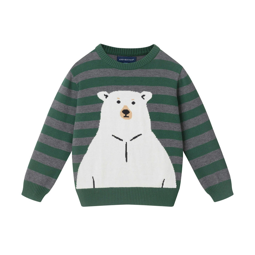 Toddler & Kids Boys Graphic Sweater | Polar Bear - Green