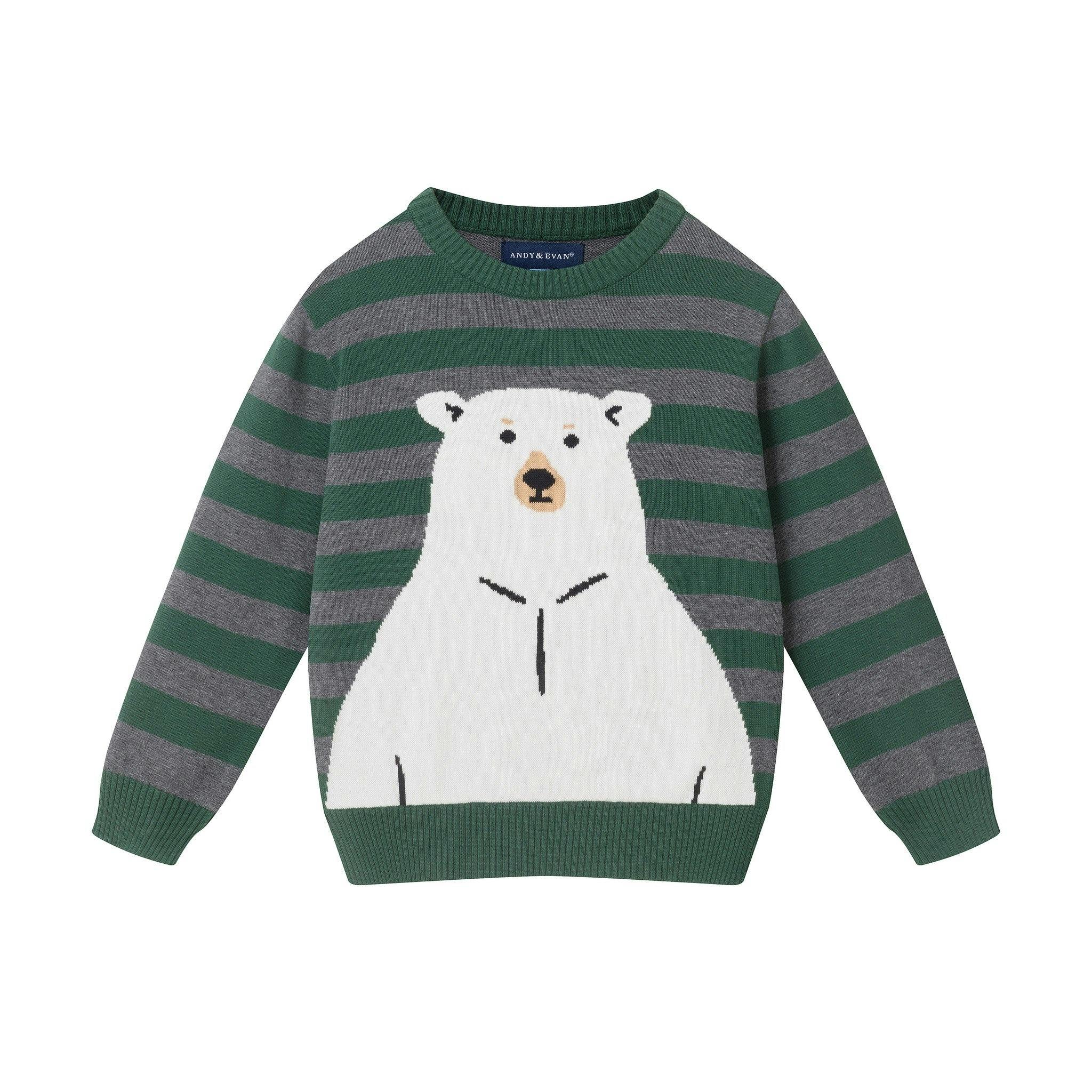 Toddler & Kids Boys Graphic Sweater | Polar Bear - Green