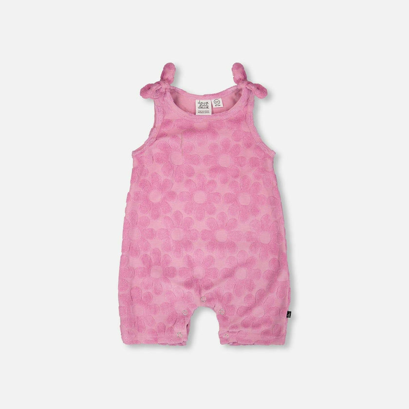 Terry Cloth Romper With Bows