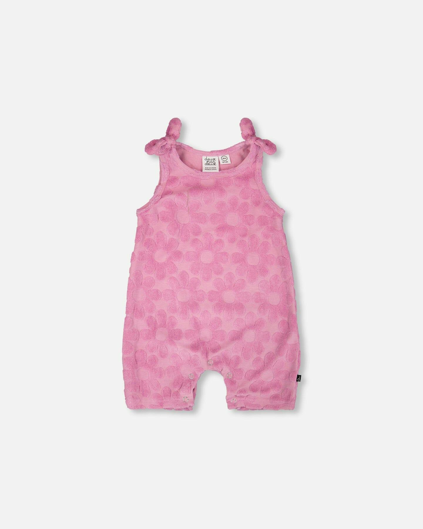 Terry Cloth Romper With Bows