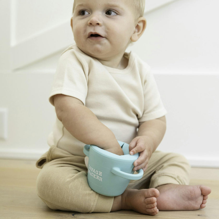 Savage Snacker Happy Silicon Snacker Cup With Lid